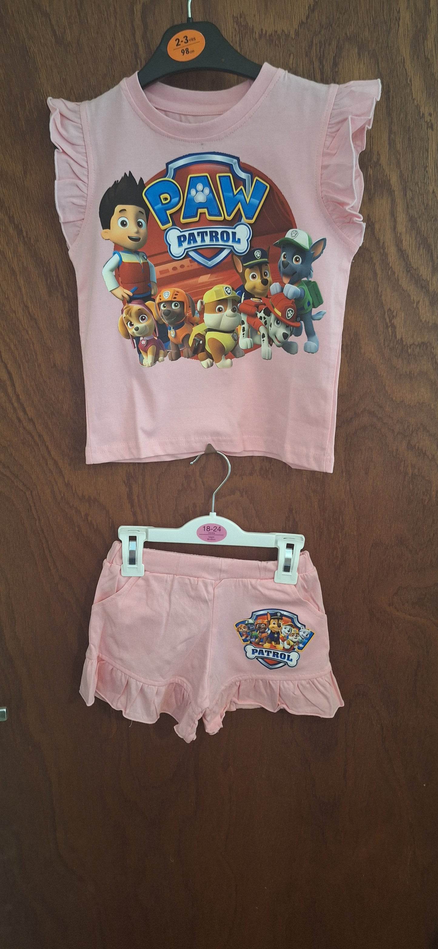 children t-shirt and short set