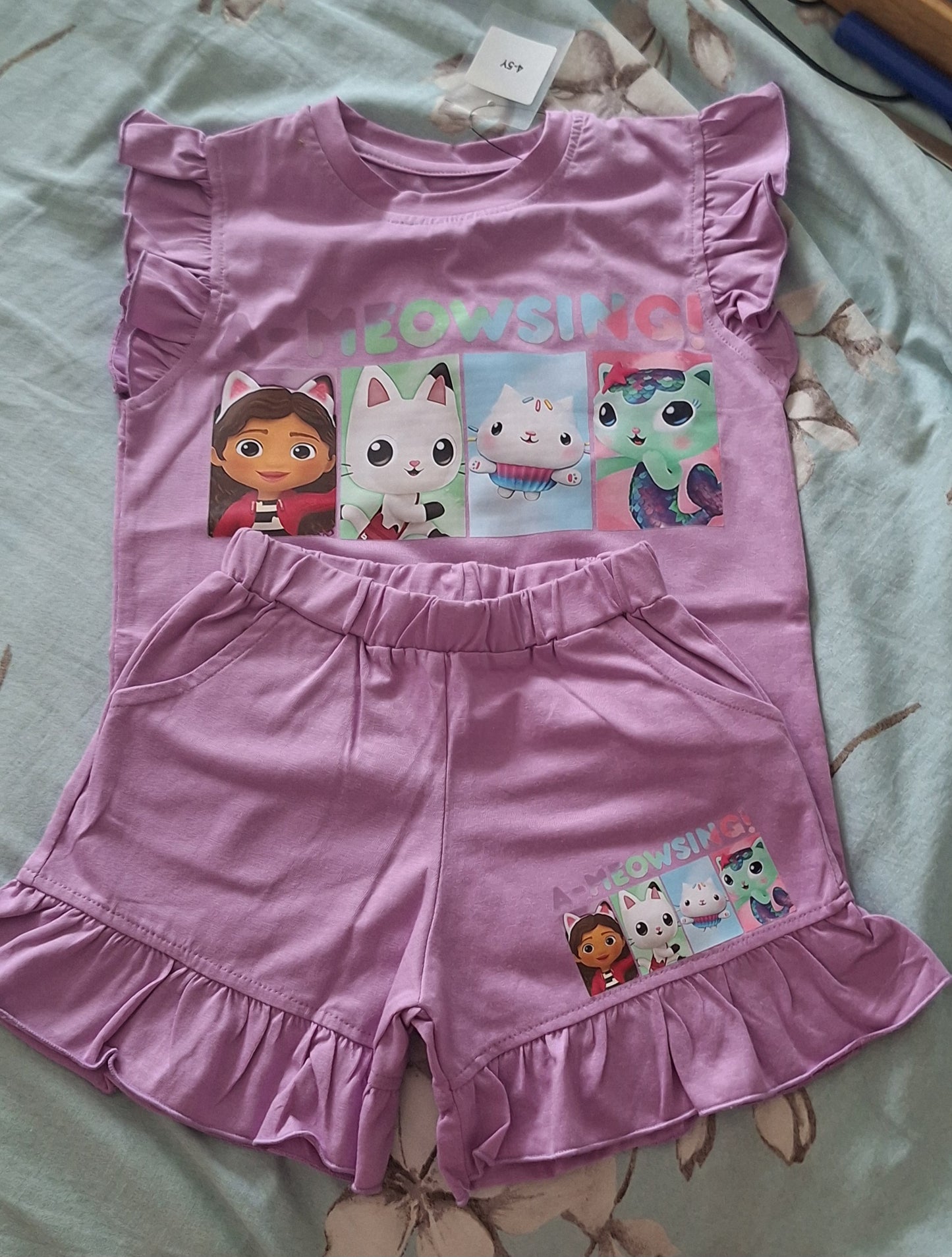 children t-shirt and short set