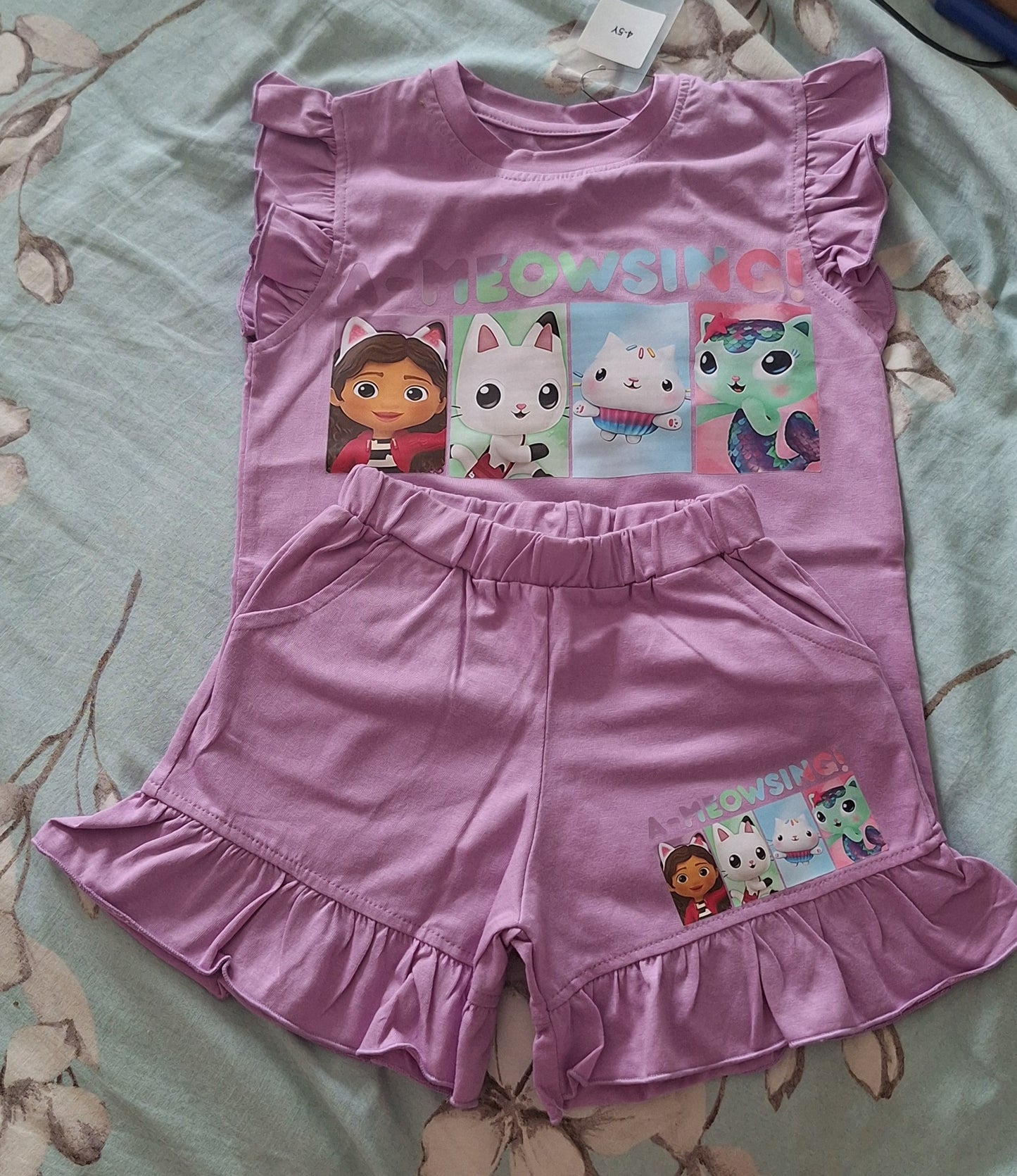 children t-shirt and short set
