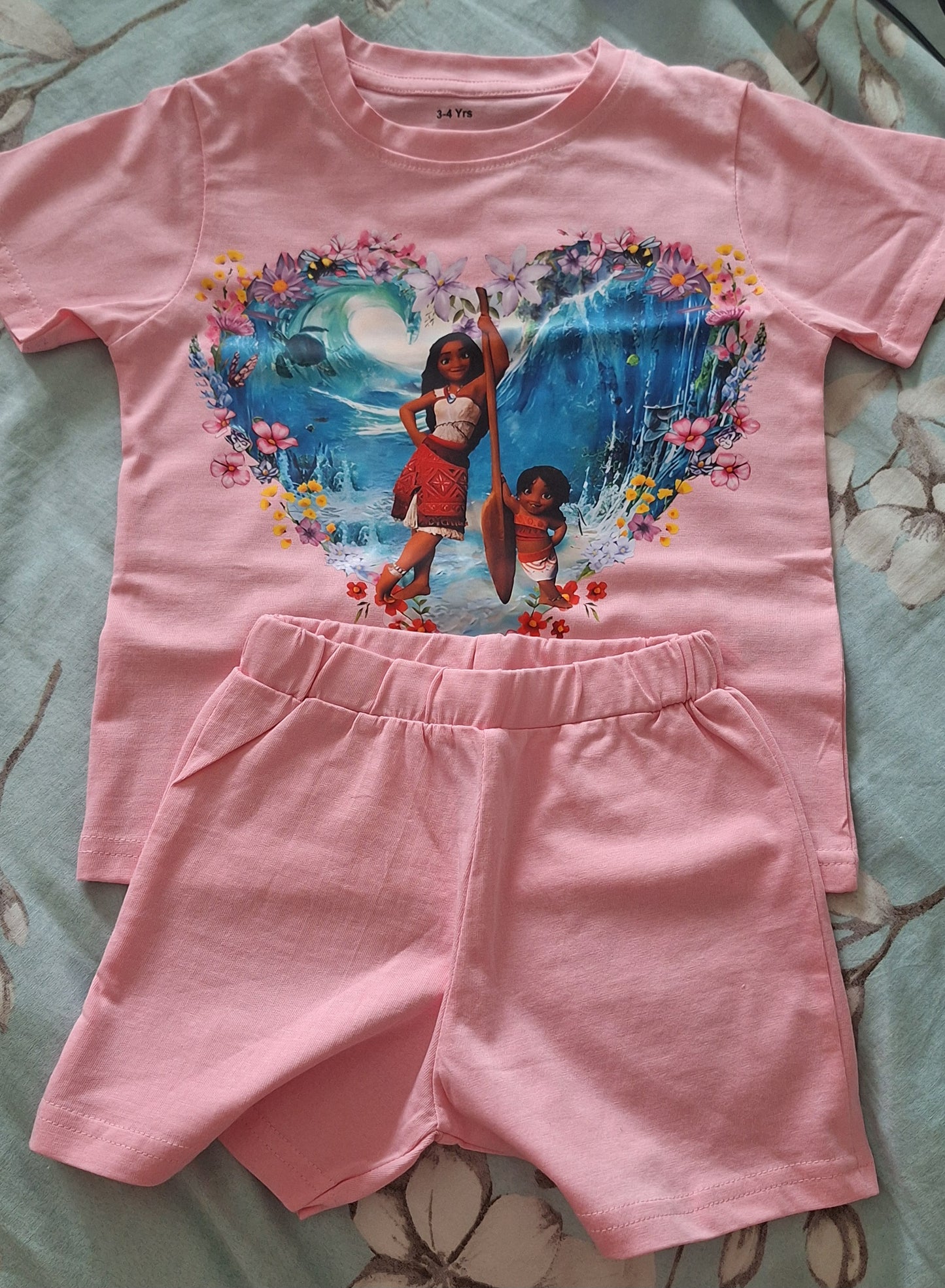 children t-shirt and short set