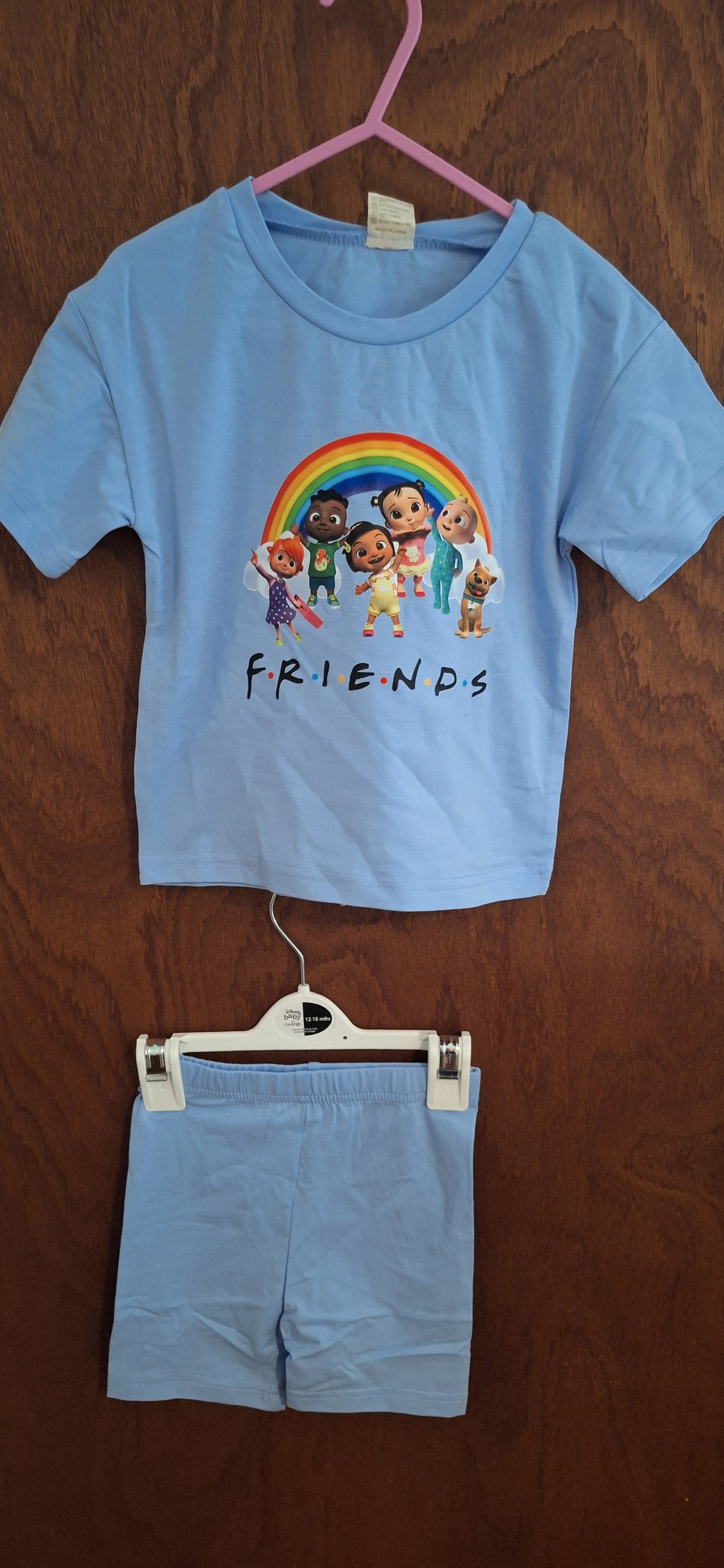 children t-shirt and short set